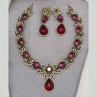 FS Collection Gold Plated Crystal Stone Necklace Set
