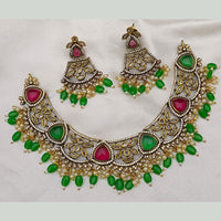 FS Collection Gold Plated Crystal Stone Necklace Set