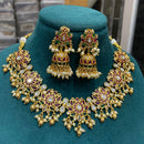 FS Collection Gold Plated Pota Stone Necklace Set