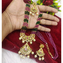 FS Collection Gold Plated Austrian Stone Long Necklace Set