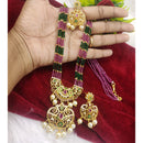 FS Collection Gold Plated Austrian Stone Long Necklace Set