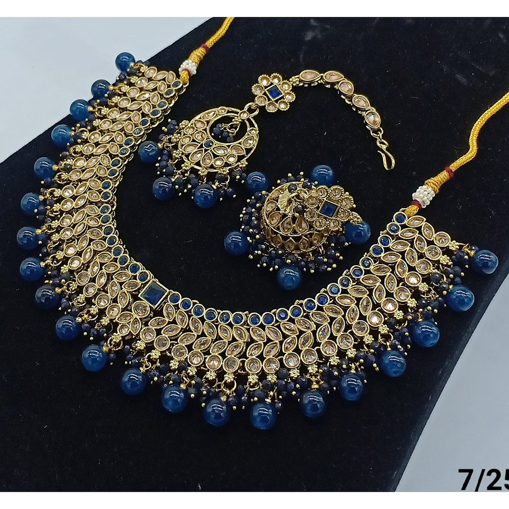 FS Collection Gold Plated Crystal Stone Necklace Set