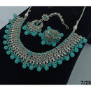 FS Collection Silver Plated Crystal Stone Necklace Set