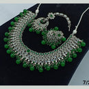 FS Collection Silver Plated Crystal Stone Necklace Set