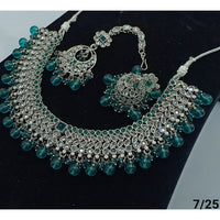FS Collection Silver Plated Crystal Stone Necklace Set