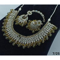 FS Collection Silver Plated Crystal Stone Necklace Set