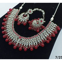 FS Collection Silver Plated Crystal Stone Necklace Set