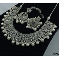FS Collection Silver Plated Crystal Stone Necklace Set