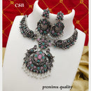 FS Collection Oxidised Plated Necklace Set