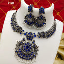 FS Collection Oxidised Plated Necklace Set
