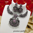 FS Collection Oxidised Plated Necklace Set