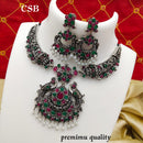 FS Collection Oxidised Plated Necklace Set
