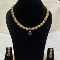 FS Collection Gold Plated AD Stone Necklace Set