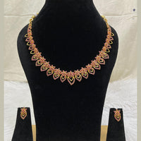 FS Collection Gold Plated AD Stone Necklace Set