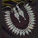FS Collection Silver Plated AD Stone Necklace Set