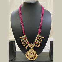 FS Collection Gold Plated AD Stone Long Necklace Set