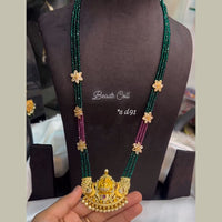 FS Collection Gold Plated AD Stone Long Necklace Set