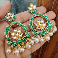 FS Collection Gold Plated Meenakari Dangler Earrings
