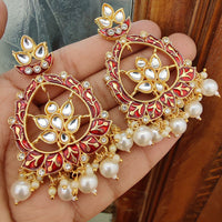 FS Collection Gold Plated Meenakari Dangler Earrings