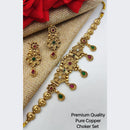 FS Collection Copper Gold Plated Pota Stone Choker Necklace Set