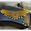 FS Collection Ad Stone Gold Plated Necklace Set