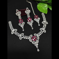 FS Collection Silver Plated Austrian Stone Necklace Set