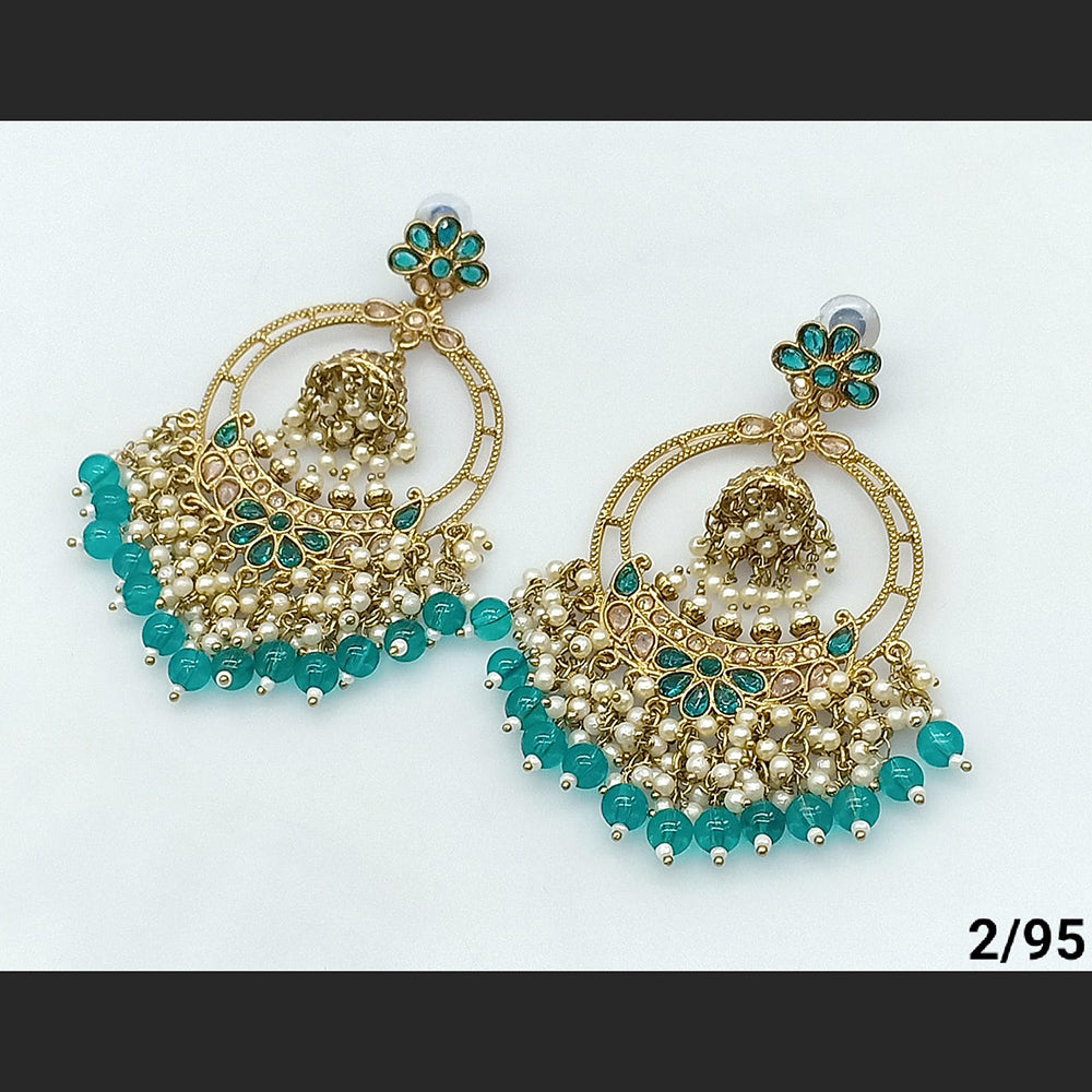 FS Collection Gold Plated Beads Dangler Earrings
