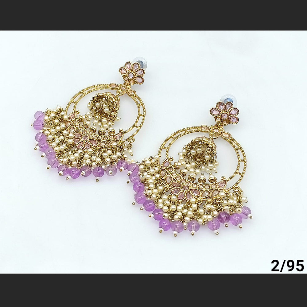 FS Collection Gold Plated Beads Dangler Earrings