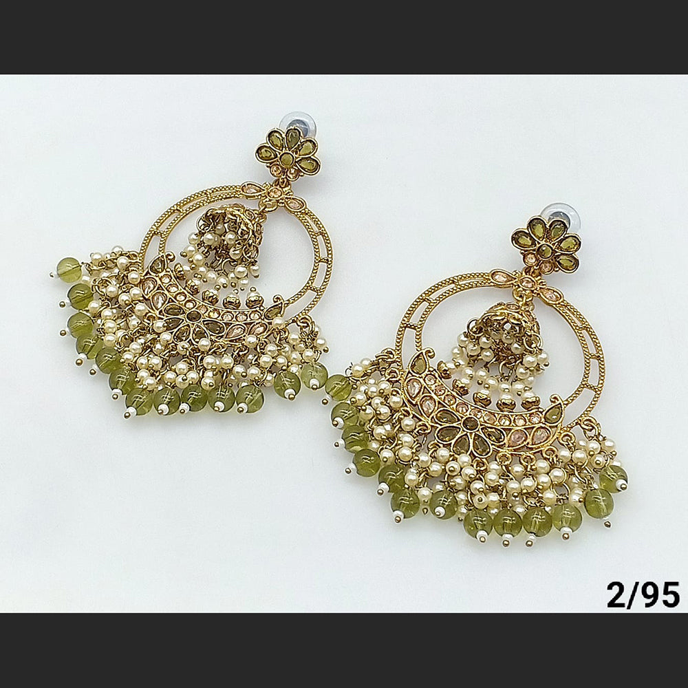 FS Collection Gold Plated Beads Dangler Earrings