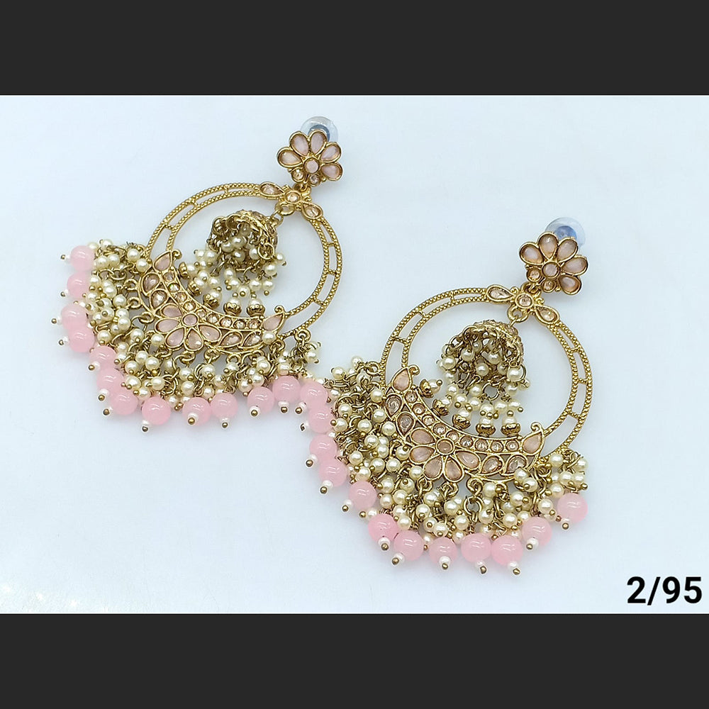 FS Collection Gold Plated Beads Dangler Earrings