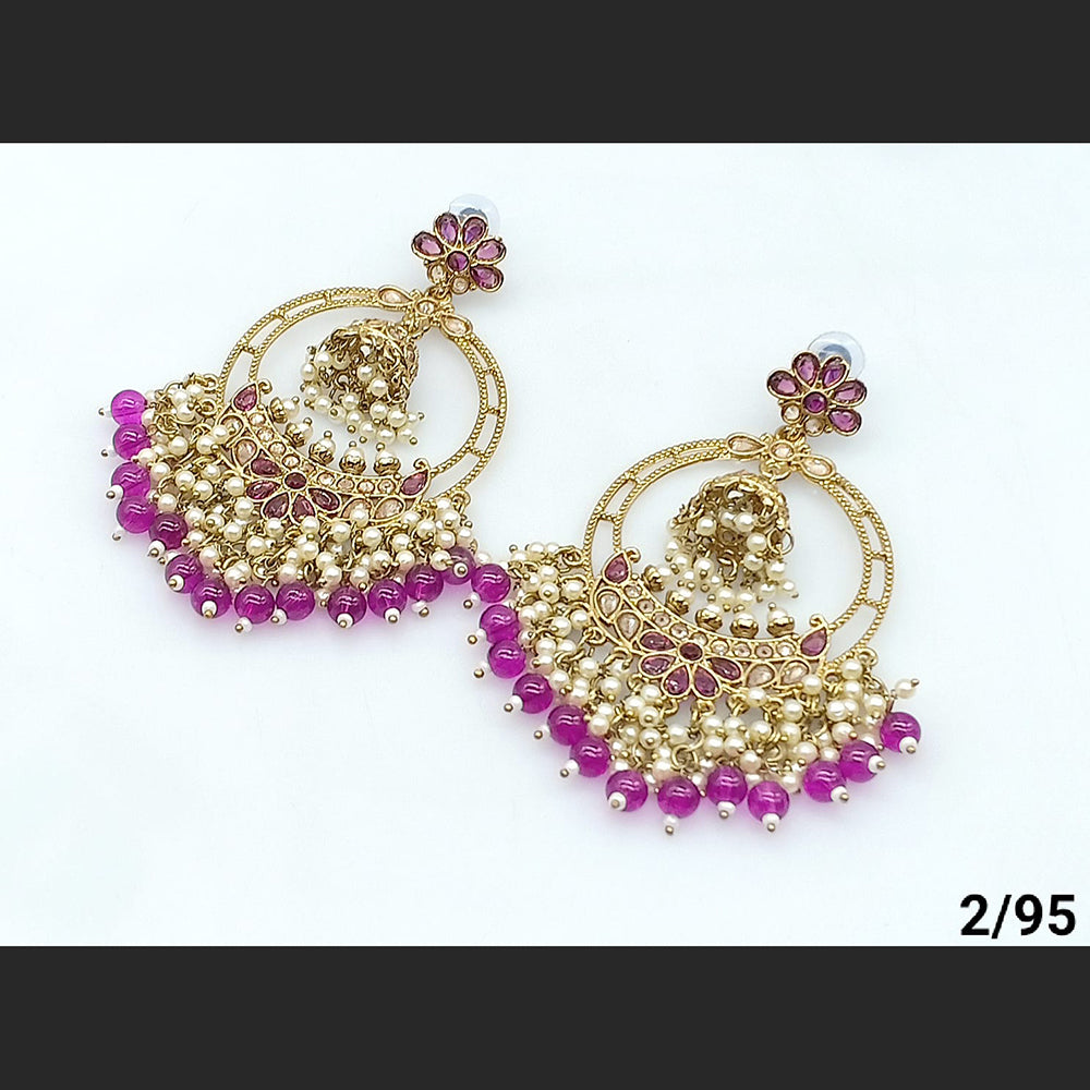 FS Collection Gold Plated Beads Dangler Earrings