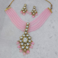 FS Collection Gold Plated Kundan Necklace Set