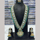 FS Collection Gold Plated Kundan Long Necklace Set