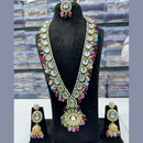 FS Collection Gold Plated Kundan Long Necklace Set
