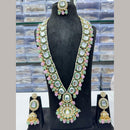 FS Collection Gold Plated Kundan Long Necklace Set