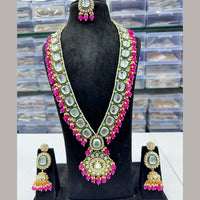 FS Collection Gold Plated Kundan Long Necklace Set