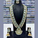 FS Collection Gold Plated Kundan Long Necklace Set