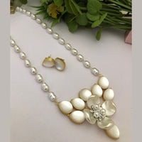 FS Collection Gold Plated Pearl Long Necklace Set