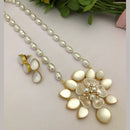 FS Collection Gold Plated Pearl Long Necklace Set