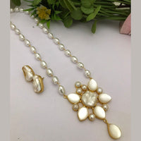 FS Collection Gold Plated Pearl Long Necklace Set