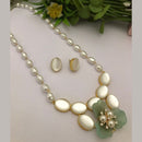 FS Collection Gold Plated Pearl Long Necklace Set