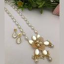 FS Collection Gold Plated Pearl Long Necklace Set