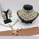 FS Collection Gold Plated Kundan Semi Bridal Choker Necklace Set