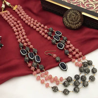FS Collection Gold Plated Beads Long Necklace Set