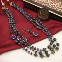 FS Collection Gold Plated Beads Long Necklace Set