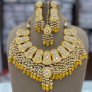 FS Collection Gold Plated Kundan Pearl And Beads Necklace Set
