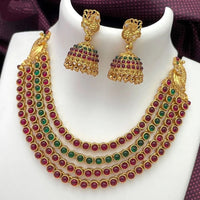 FS Collection Gold Plated Pota Stone Necklace Set