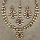 FS Collection Gold Plated Kundan Necklace Set