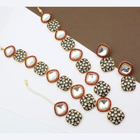 FS Collection Gold Plated Kundan Necklace Set