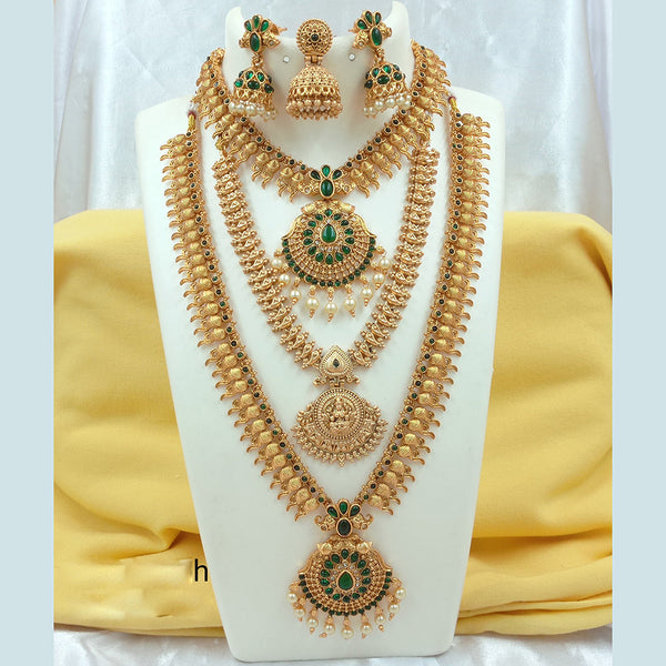 FS Collection Gold Plated Pota Stone Necklace Combo